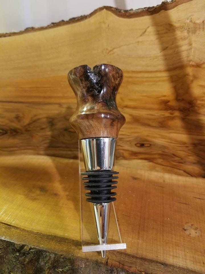 Unique Gmelina burl Bottle Stopper