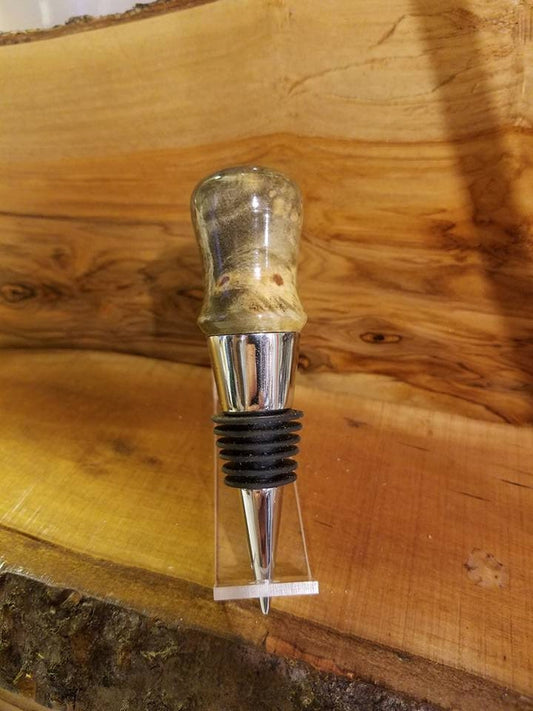 Dyed elm burl bottle stopper