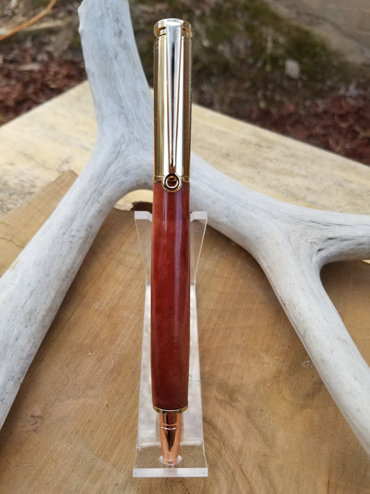 30 caliber magnetic bullet pen made from redwood burl