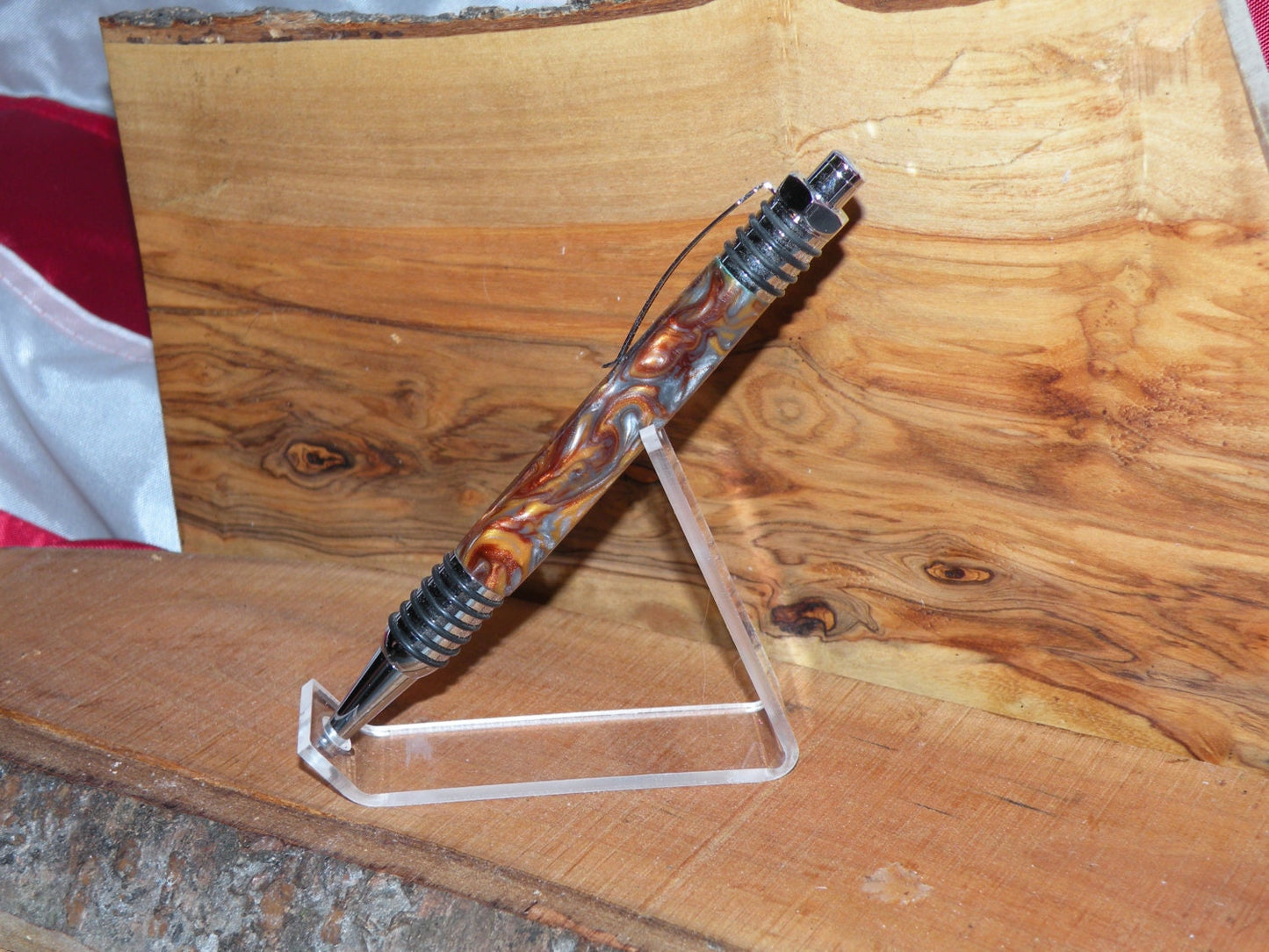 Spartan Click pen made from molten lava acrylic