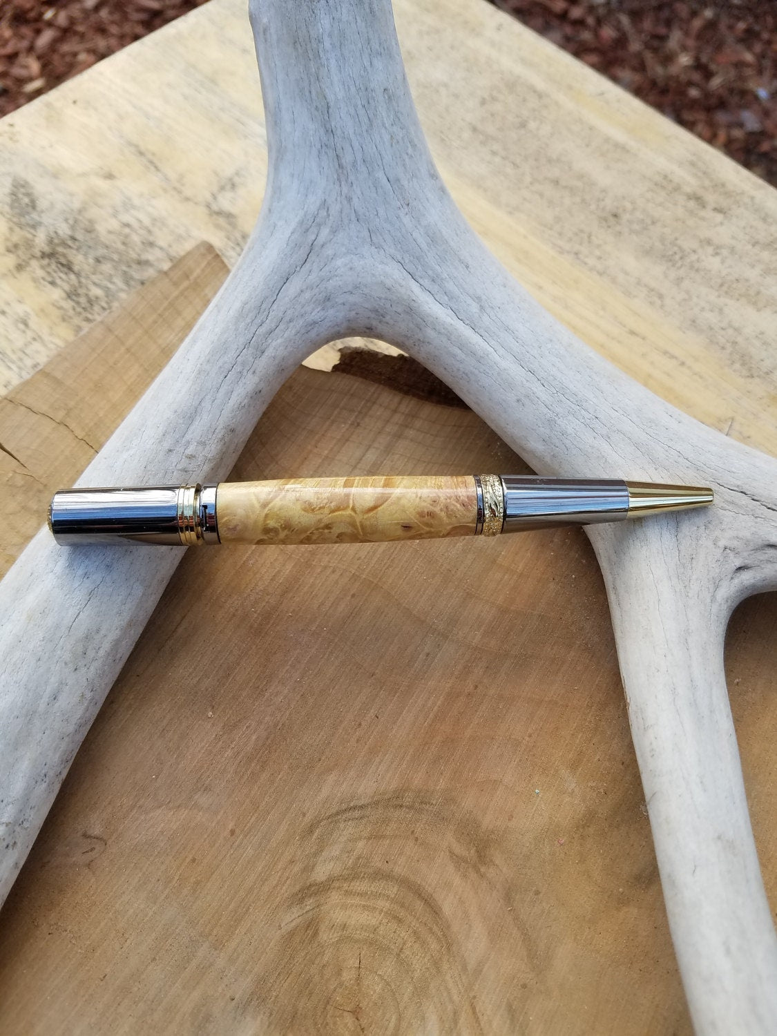 Majestic Squire made from dyed bird's eye maple burl