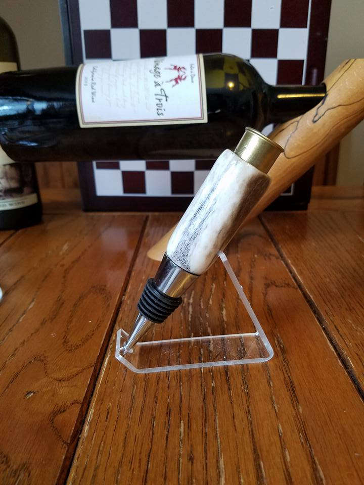 Deer antler shotgun shell bottle stopper