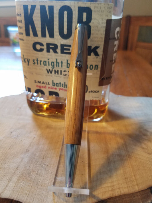 Indigo Twist Ballpoint pen made from Cognac Barrel Stave