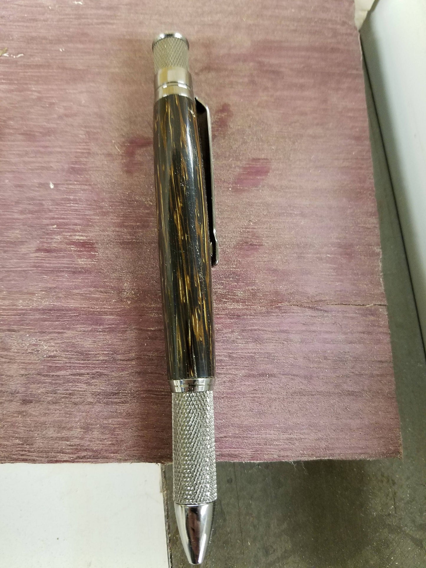 Knurl GT pen made from Tiger wood