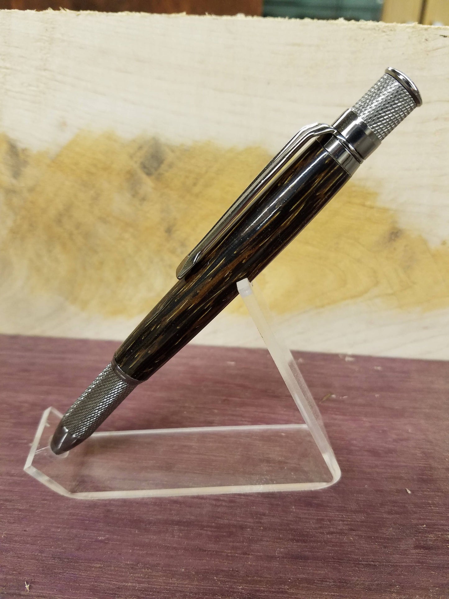 Knurl GT pen made from Tiger wood