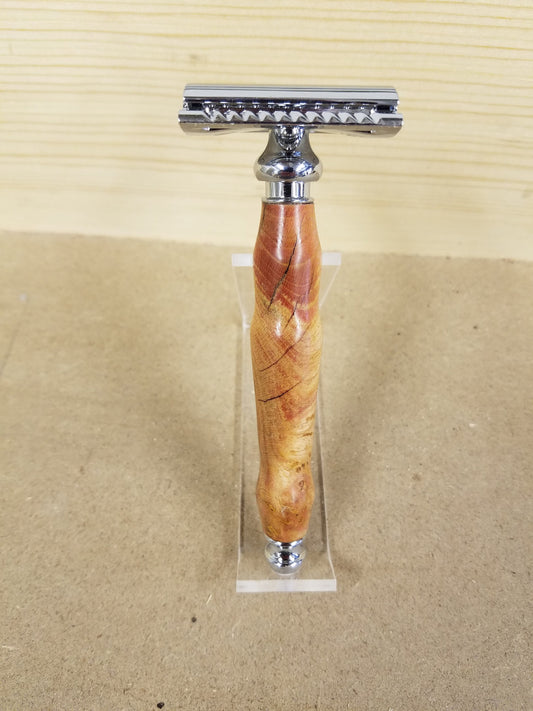 Double Edged Safety razor made from Black Ash Burl