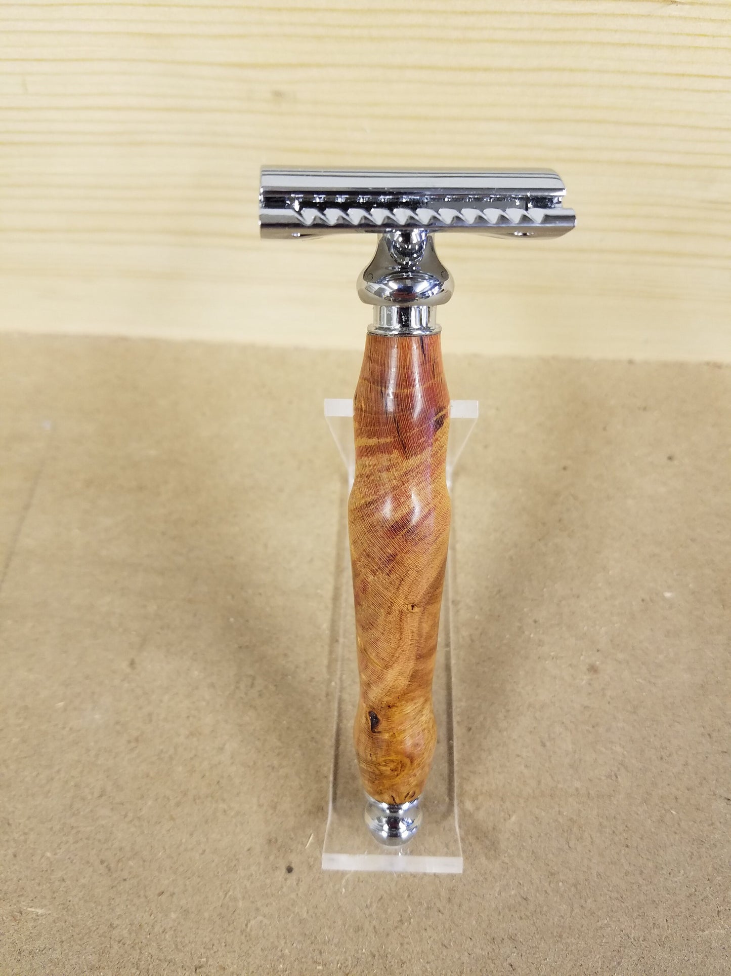 Double Edged Safety razor made from Black Ash Burl