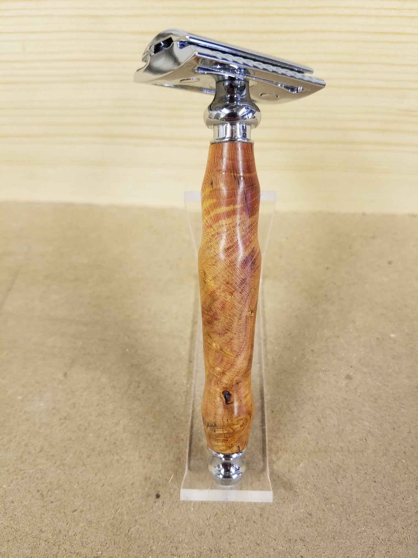 Double Edged Safety razor made from Black Ash Burl