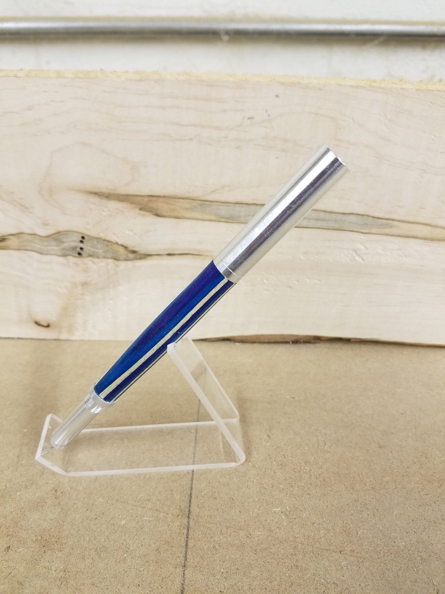 RAW pen made from blue and white spectraply