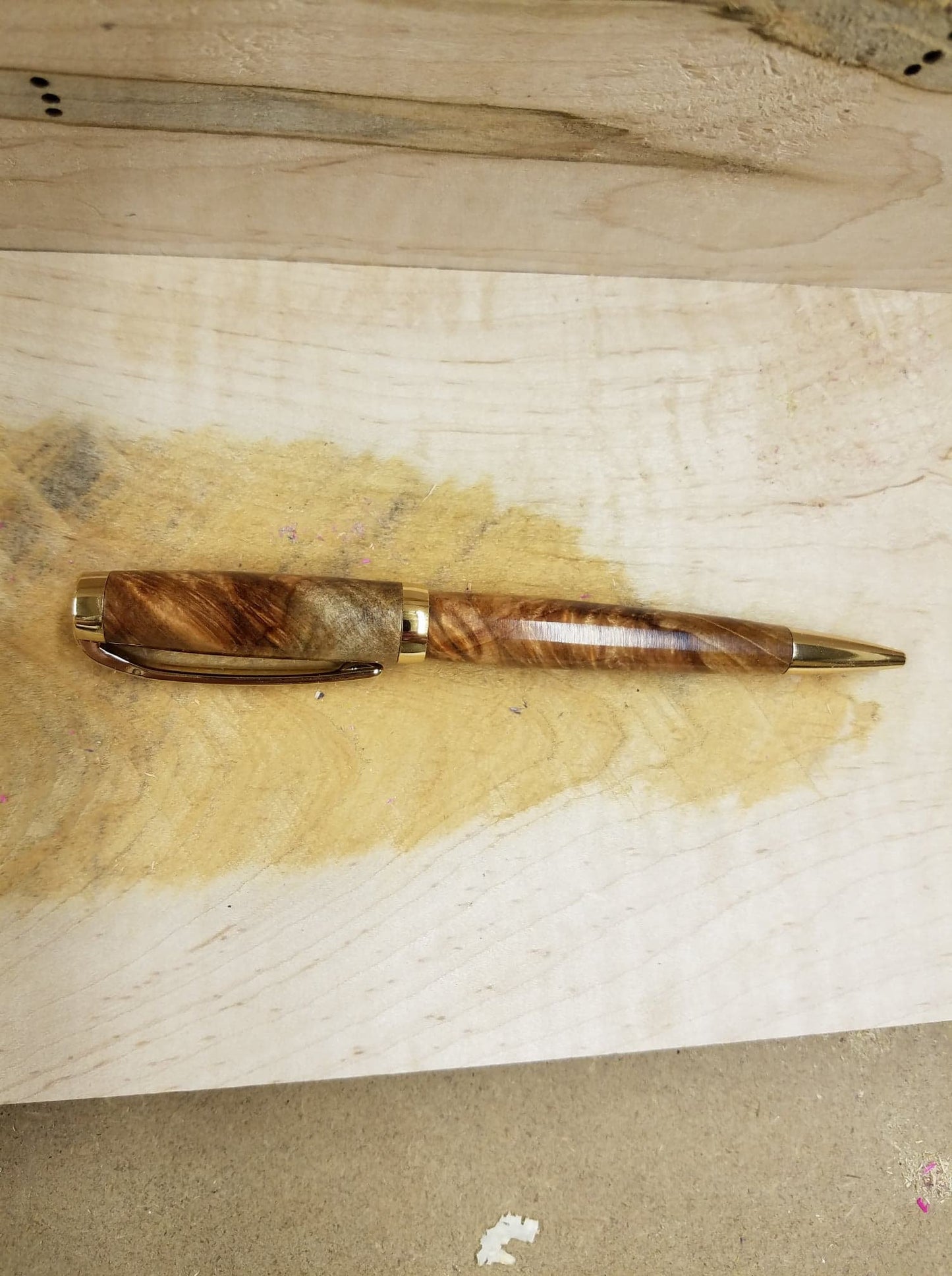 Gold Plated Graduate pen made from stabilized box elder burl