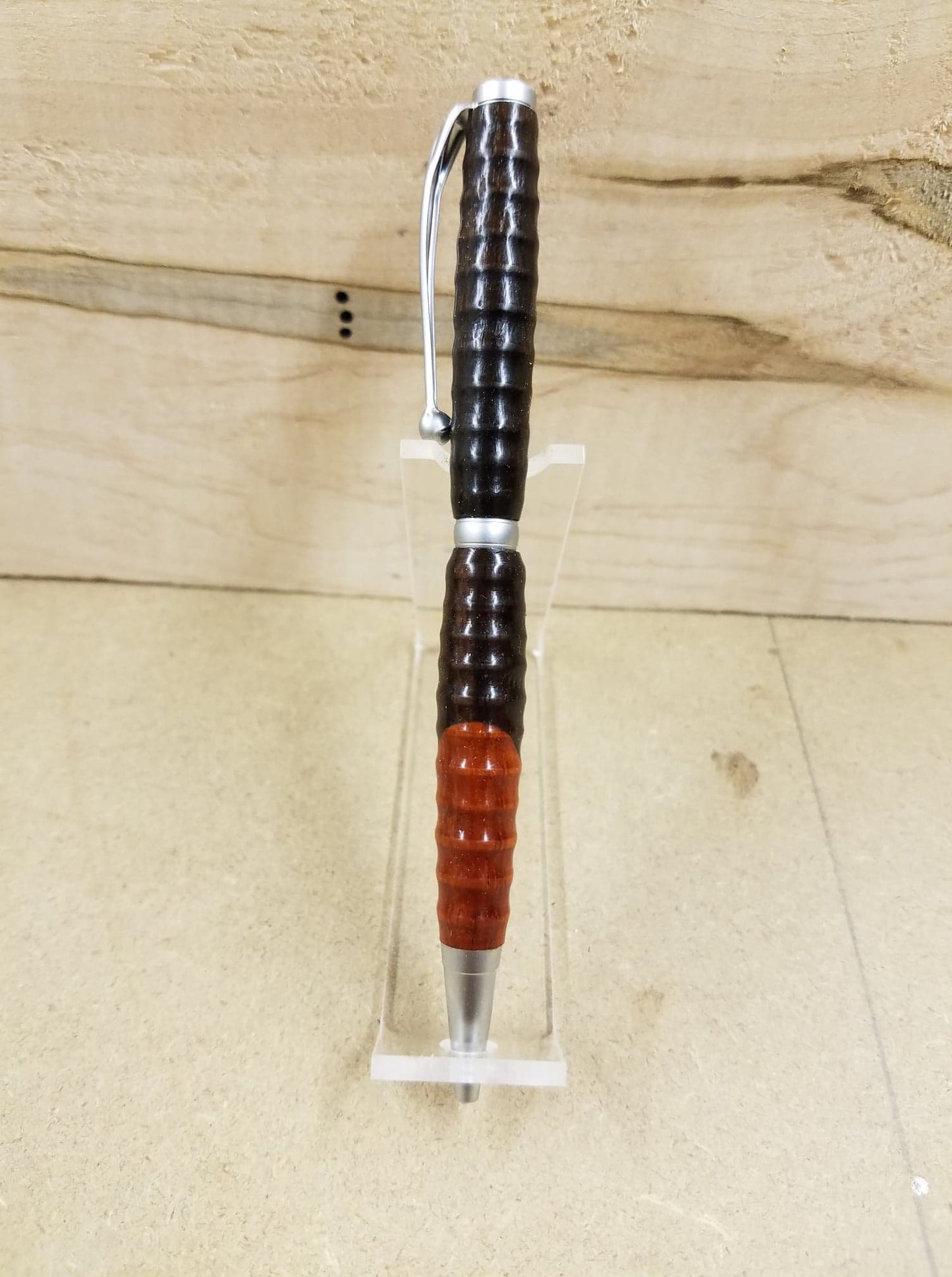 Scalloped Slimline Twist pen made from padauk and African blackwood