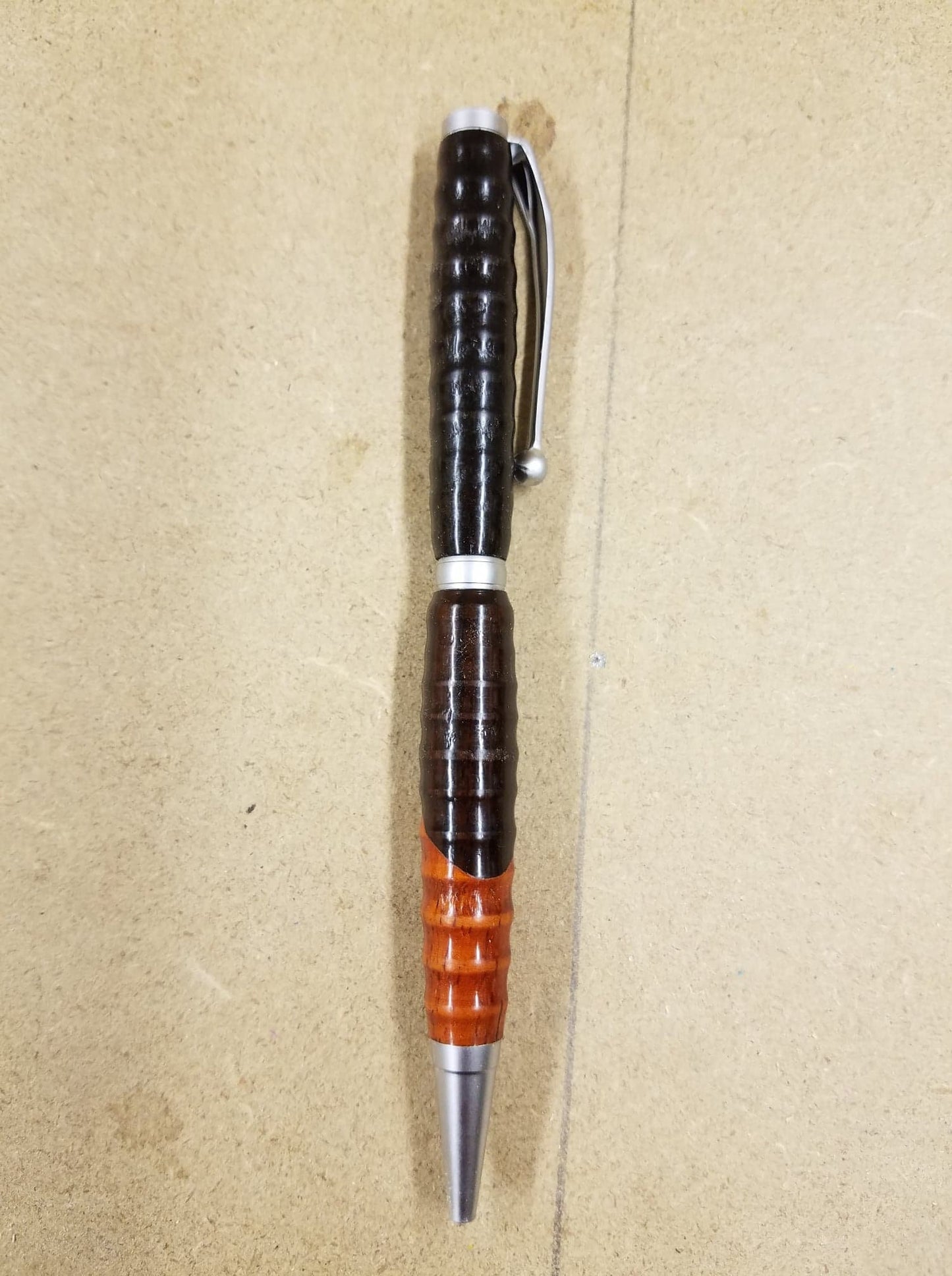 Scalloped Slimline Twist pen made from padauk and African blackwood