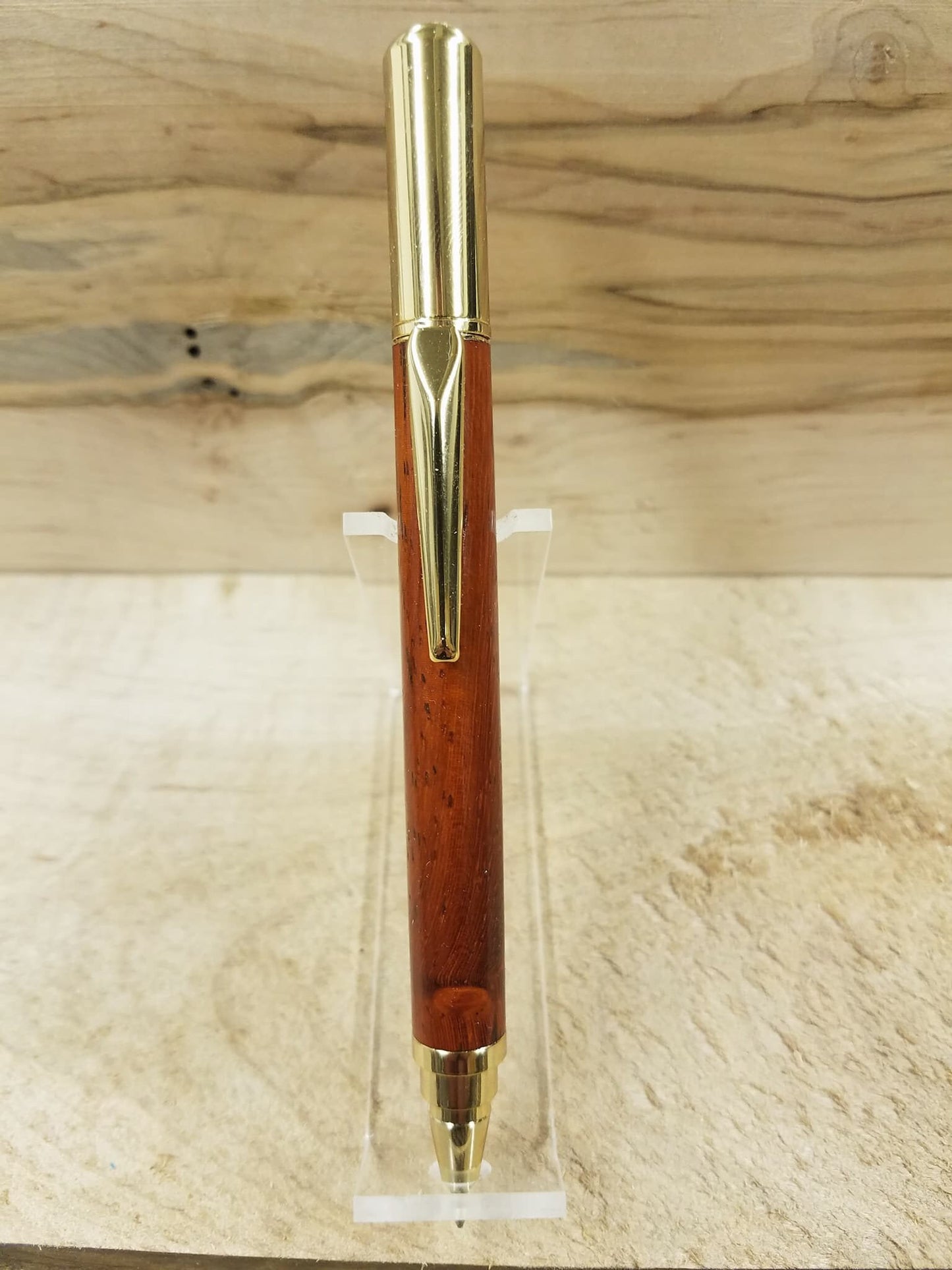 Gold plated Rollster pen made from Padauk