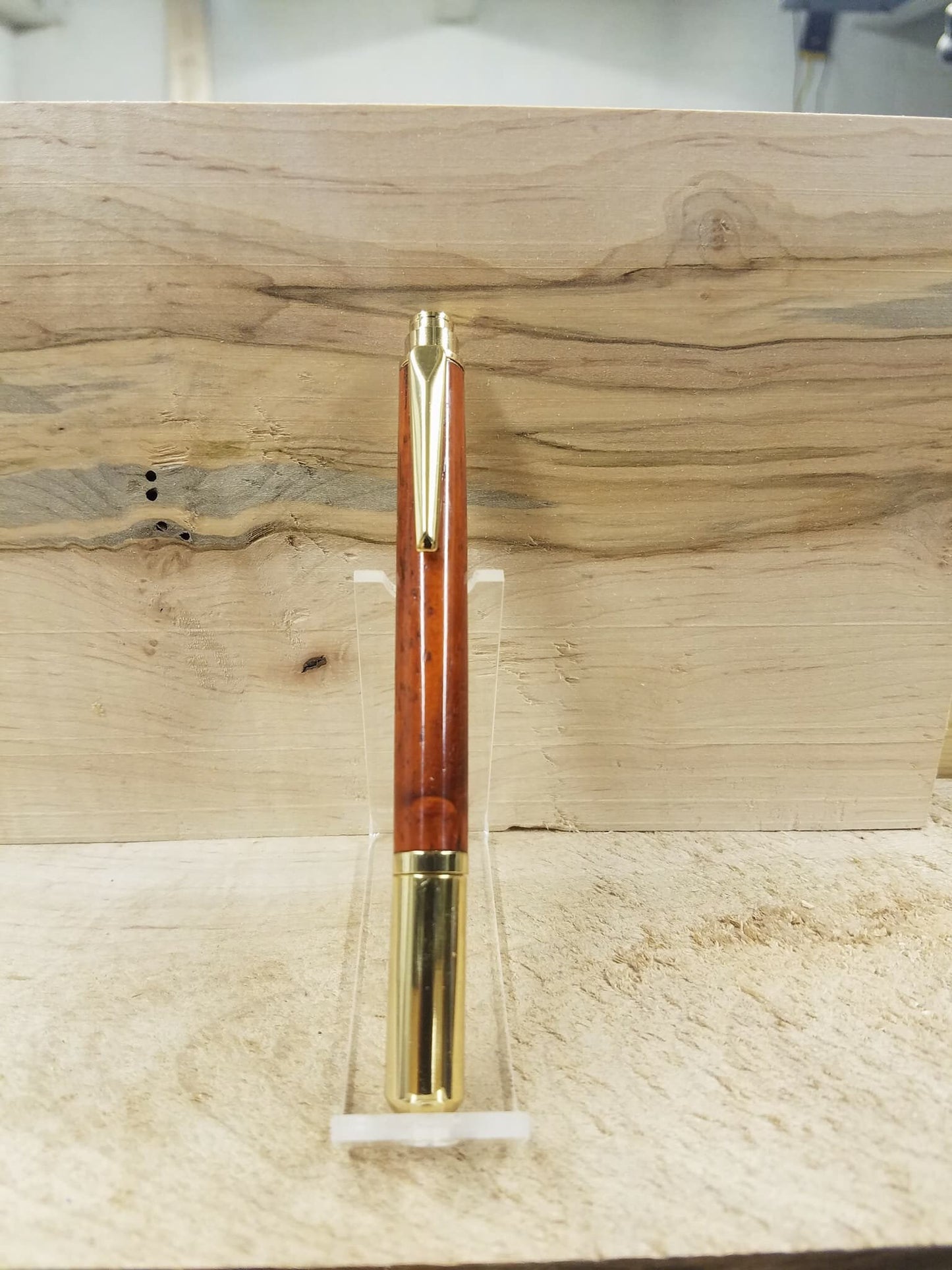 Gold plated Rollster pen made from Padauk