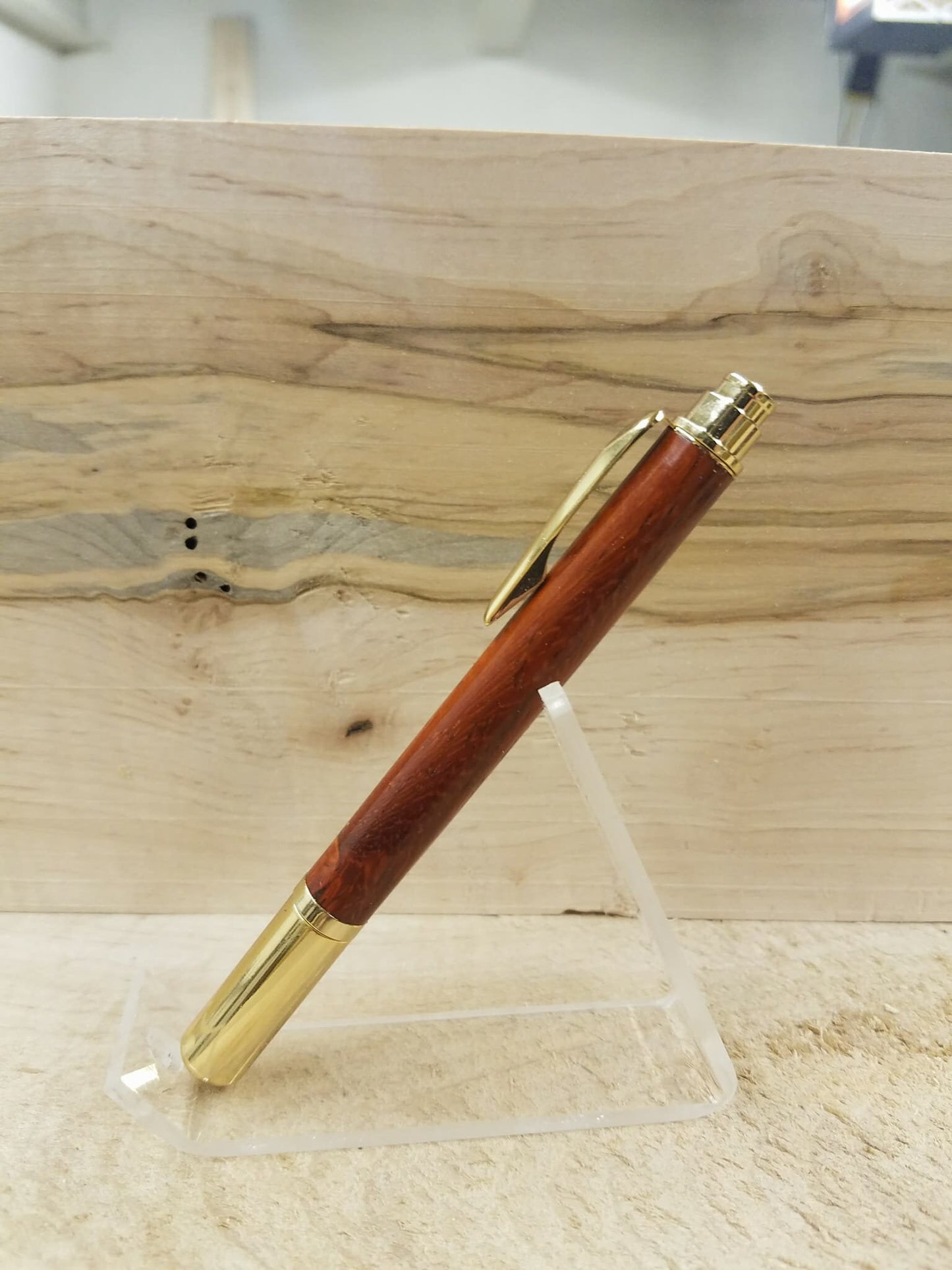 Gold plated Rollster pen made from Padauk