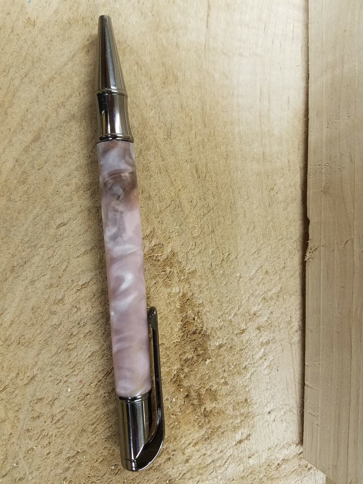 Lady's Chrome plated Cosmopolitan pen made from beautiful pink acrylic