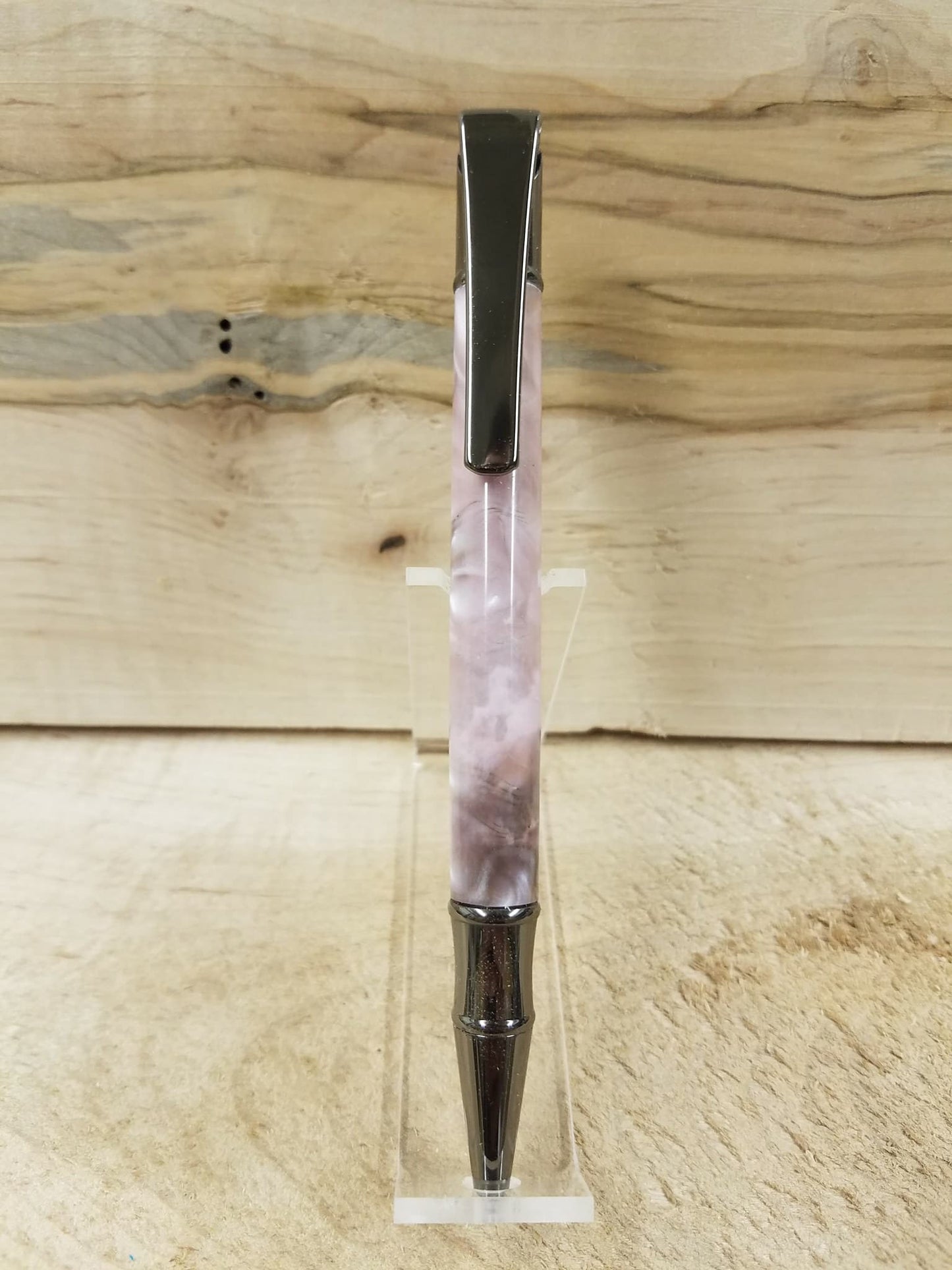 Lady's Chrome plated Cosmopolitan pen made from beautiful pink acrylic