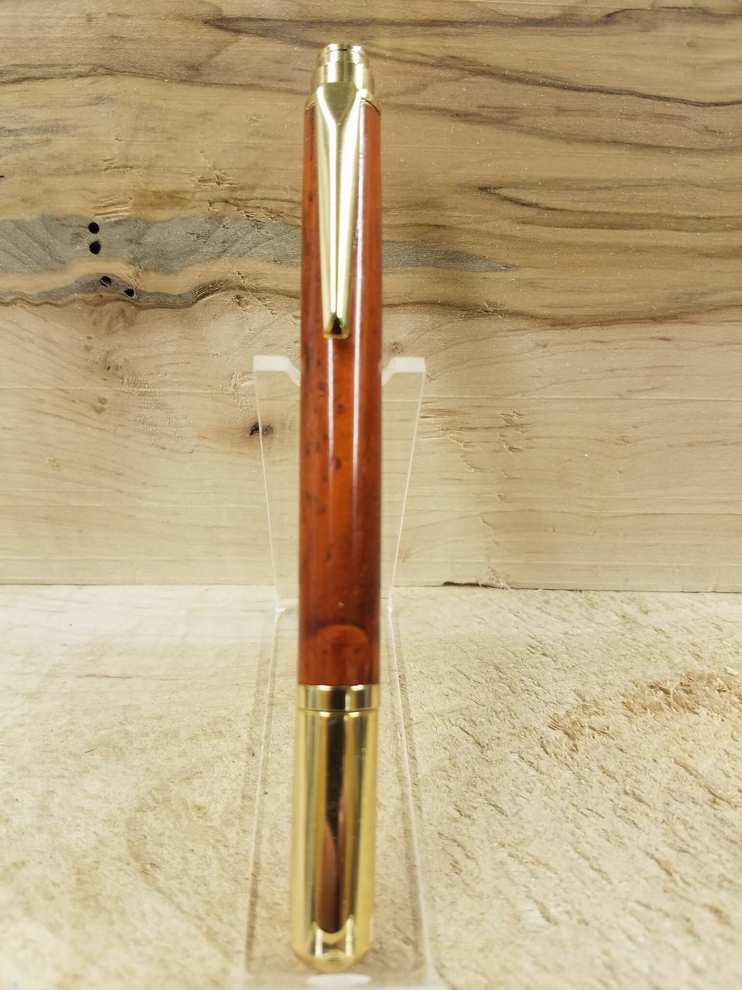 Gold plated Rollster pen made from Padauk