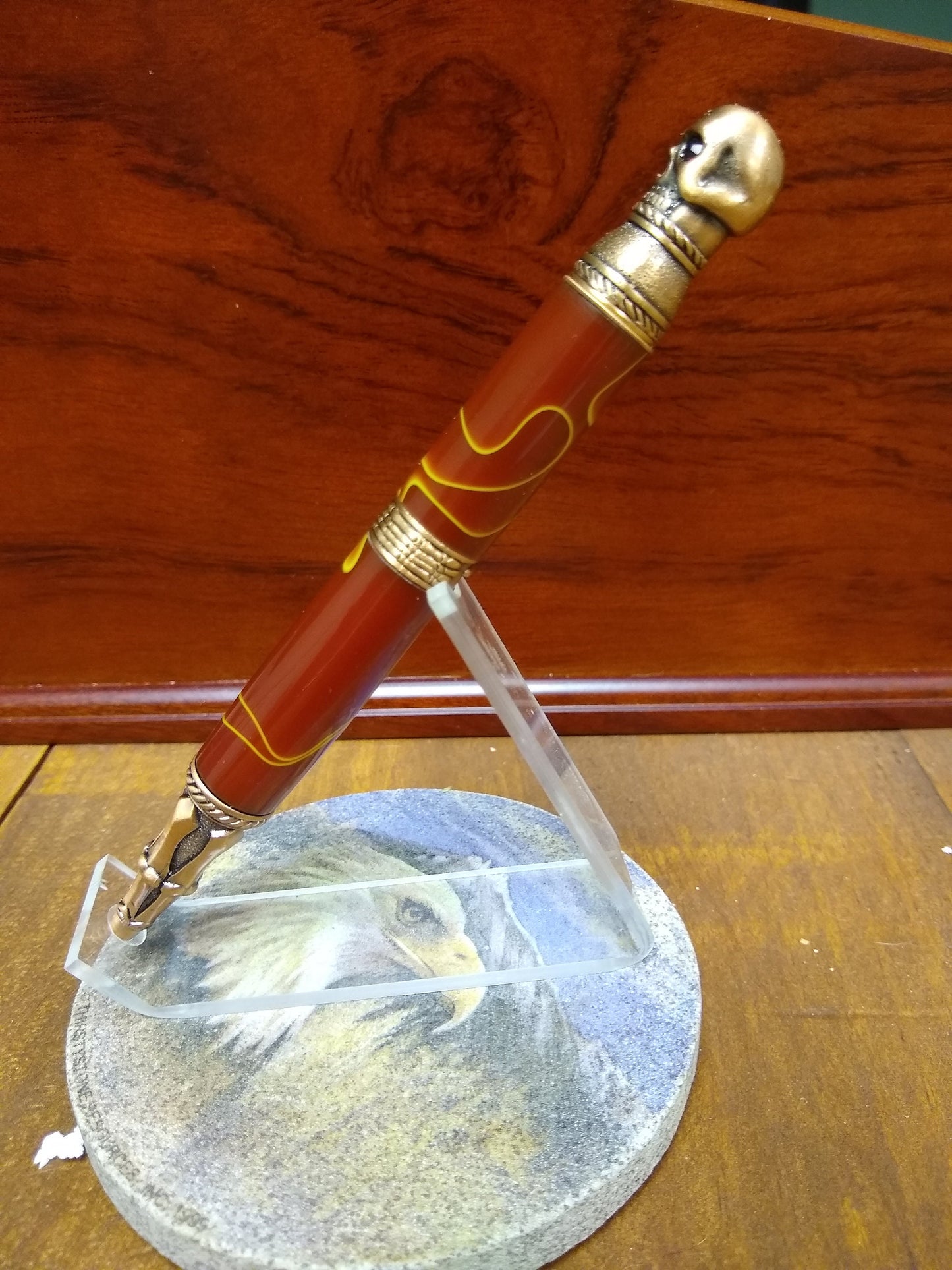 Skull Pen made from Hellfire Acrylic