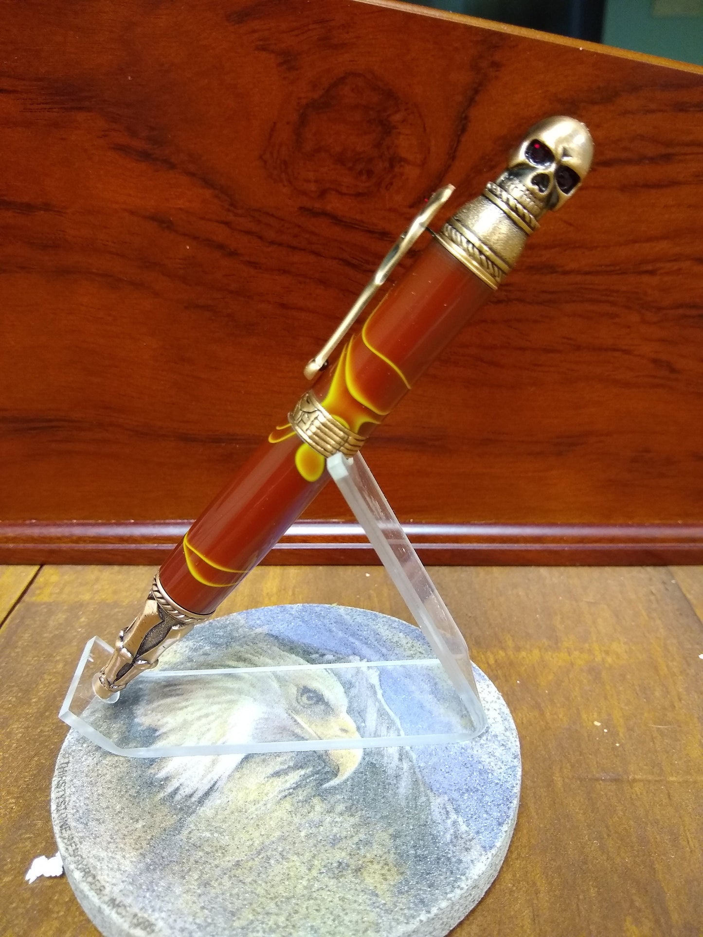 Skull Pen made from Hellfire Acrylic