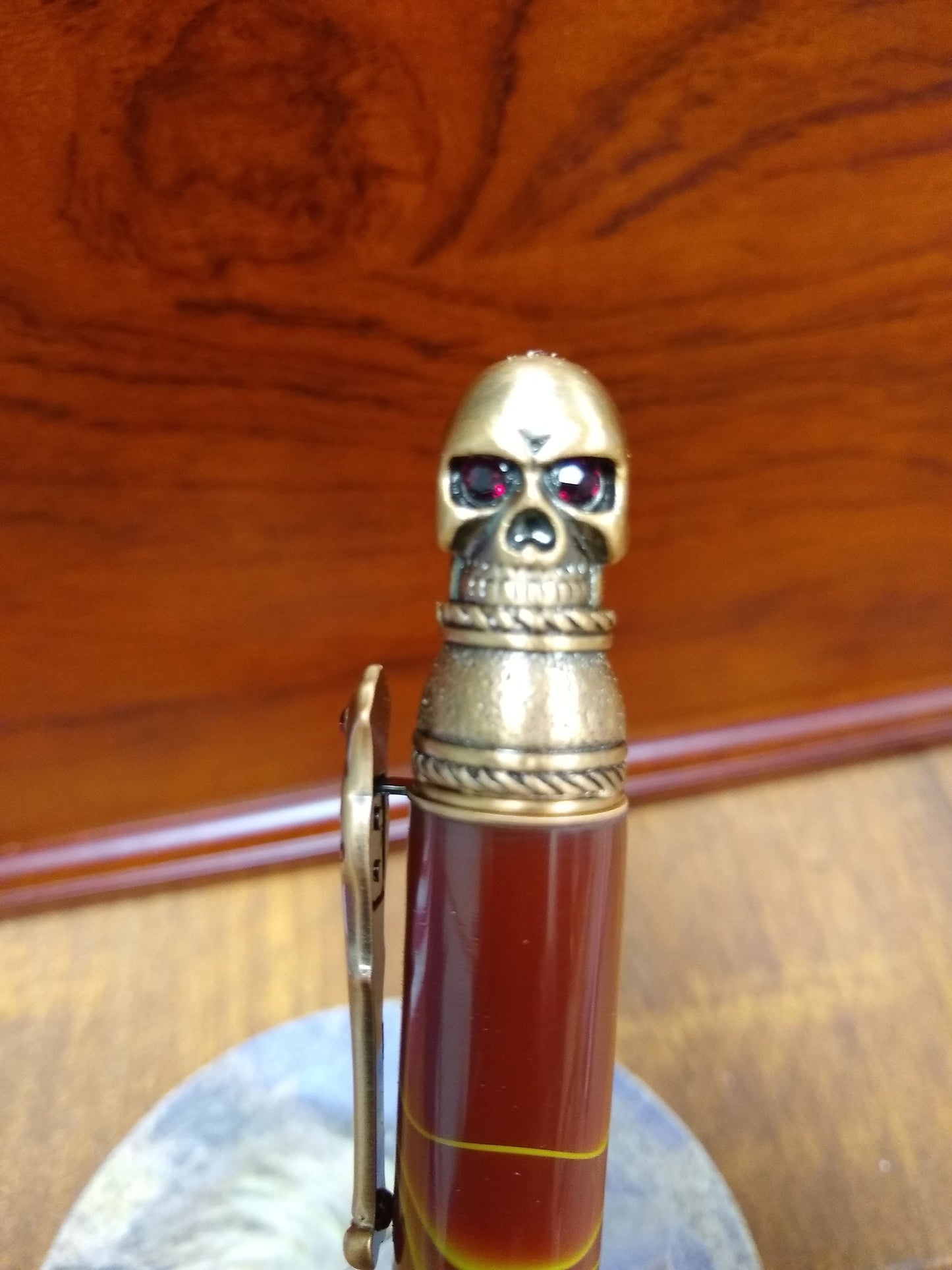 Skull Pen made from Hellfire Acrylic