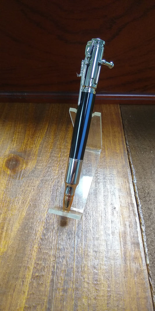 Bolt action pen made with Thin Blue Line design