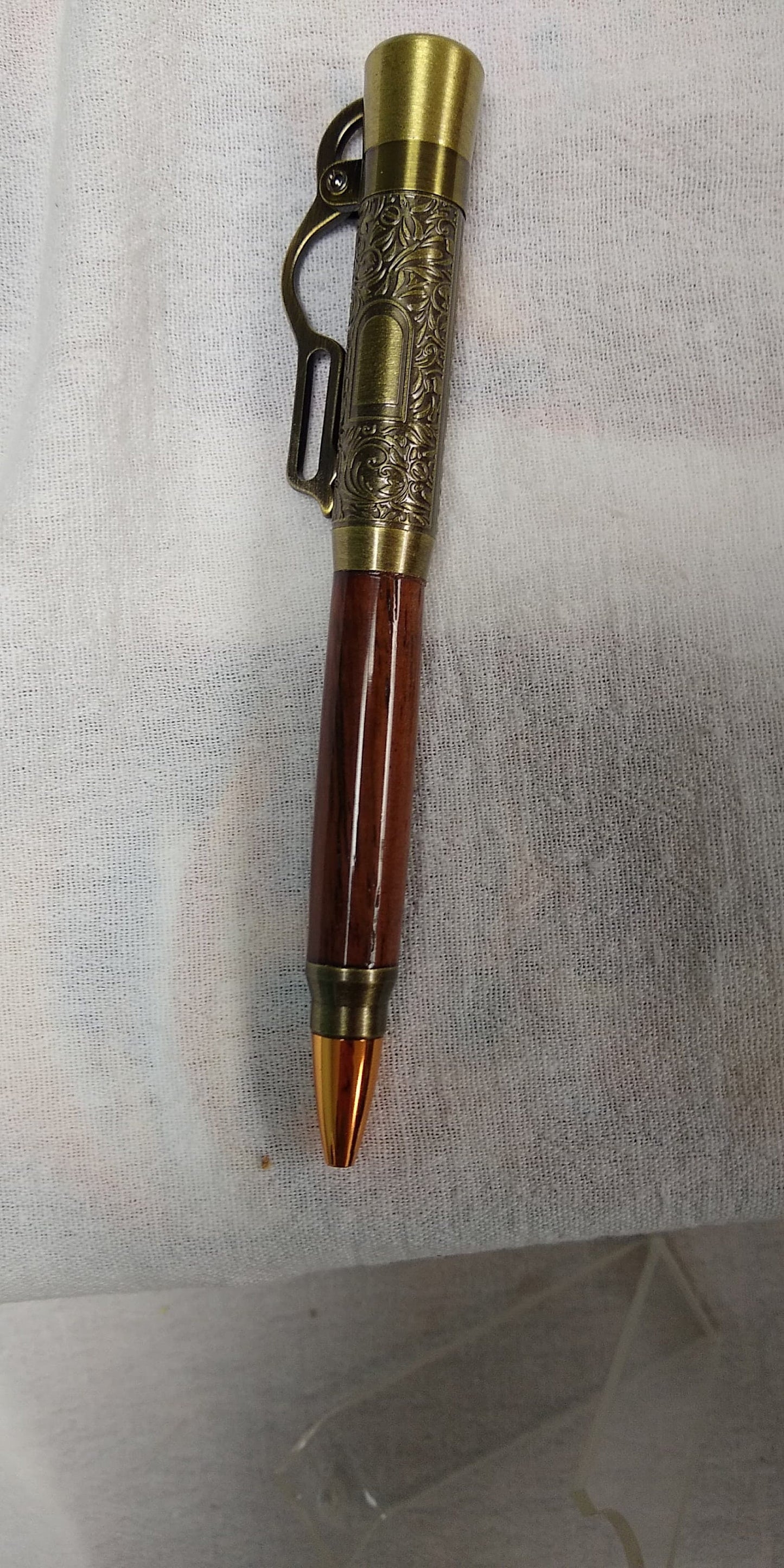 Lever action bullet pen made from Honduran Rosewood