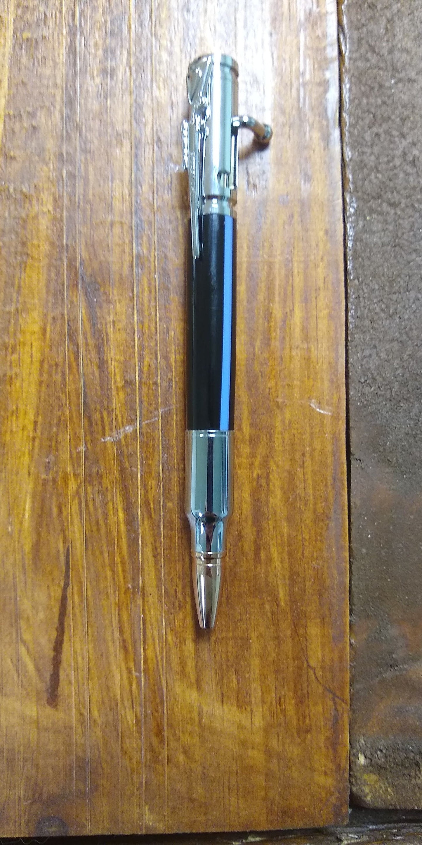 Bolt action pen made with Thin Blue Line design