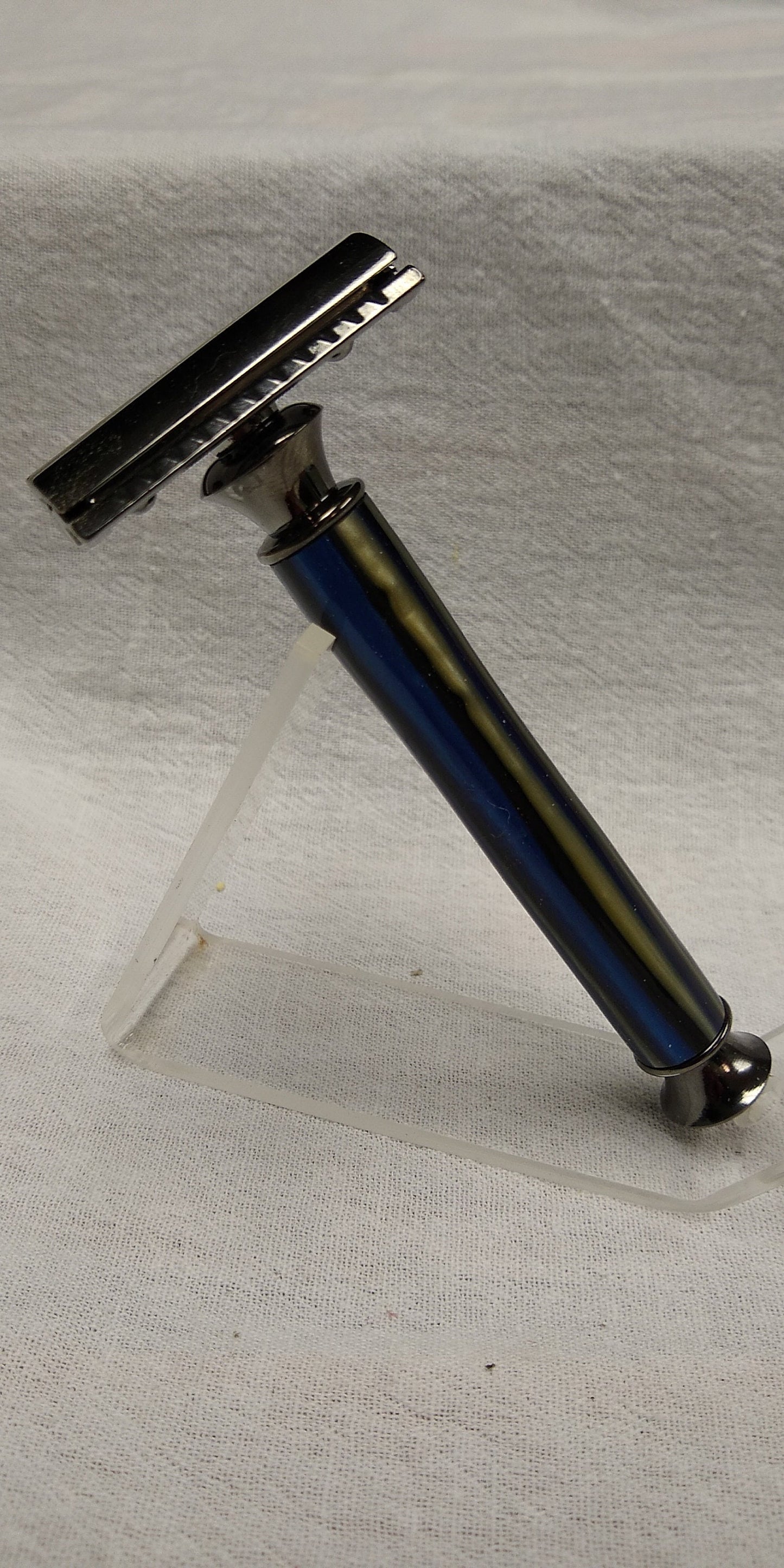 Double Edged Safety Razor made from striped acrylic