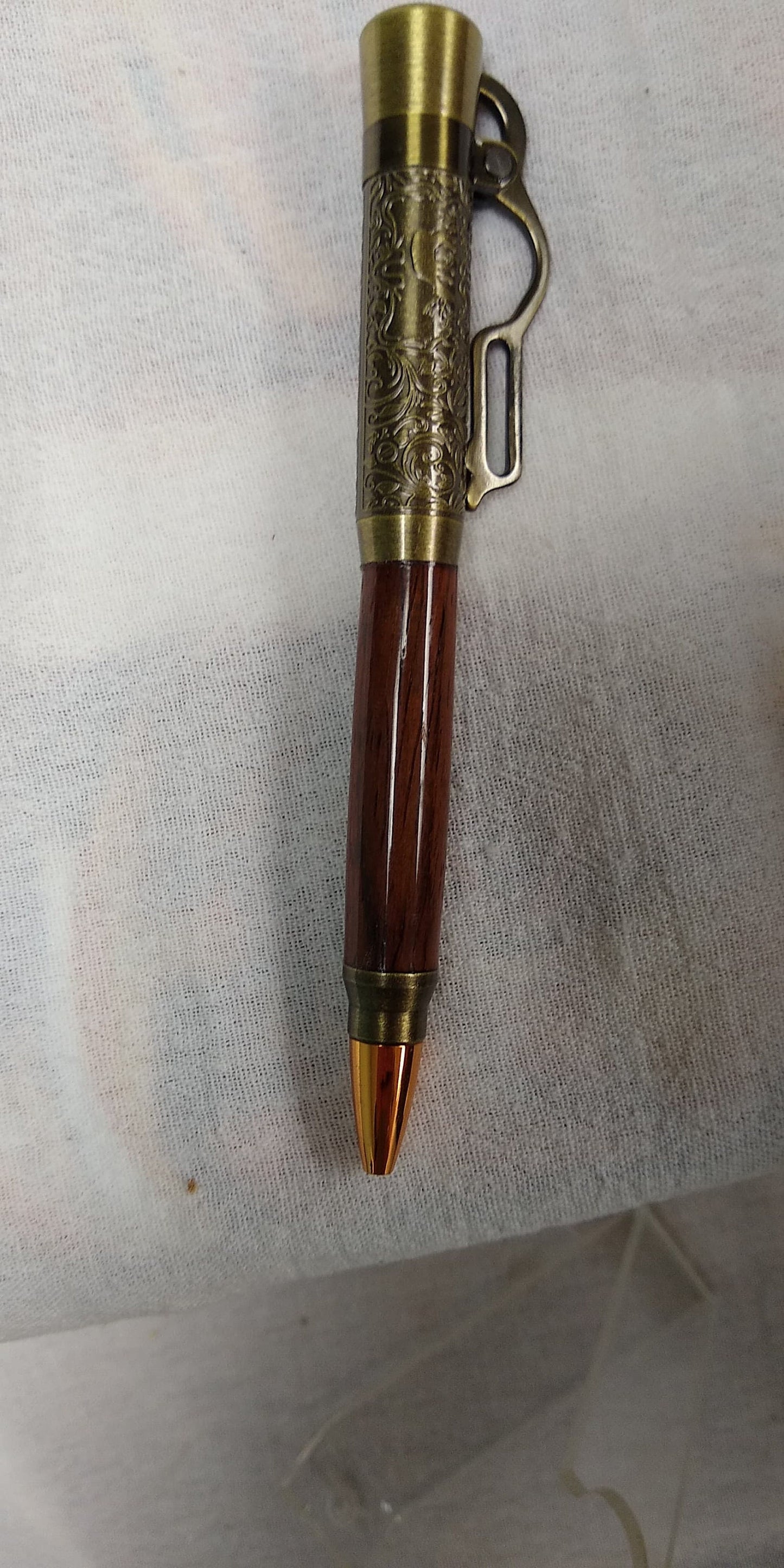 Lever action bullet pen made from Honduran Rosewood