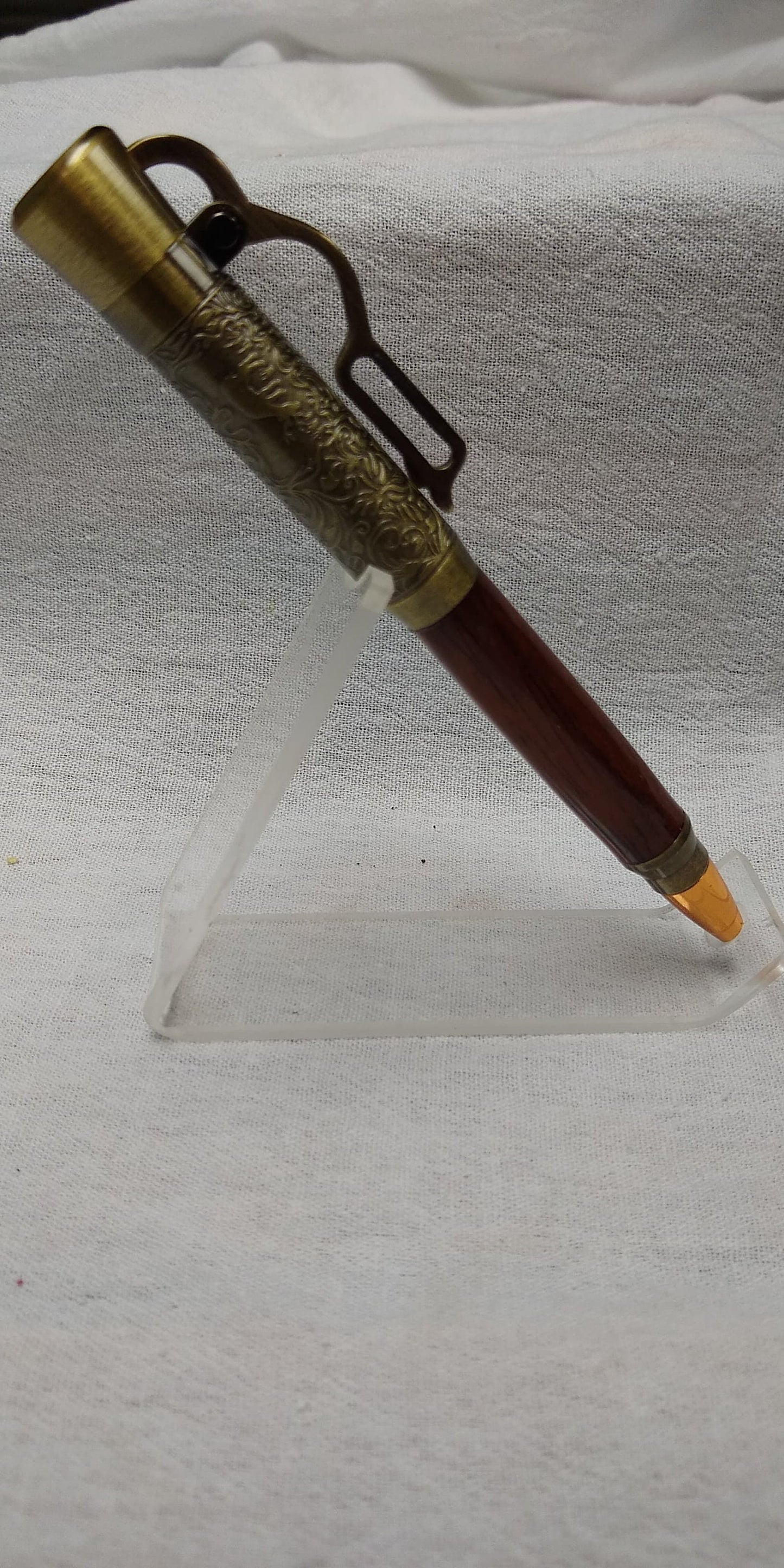 Lever action bullet pen made from Honduran Rosewood