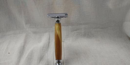 Double Edge Safety Razor made from English Yew wood