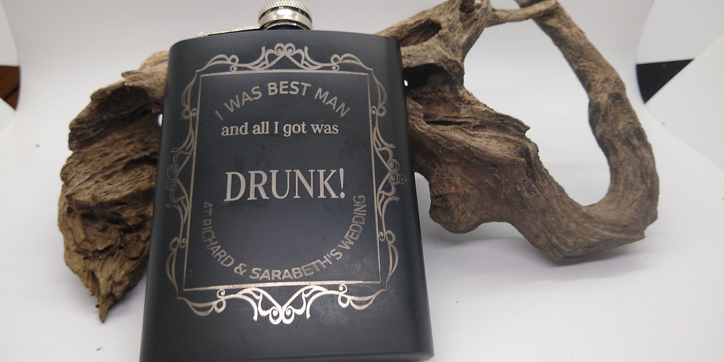 Customizable Flasks for Groomsmen, Bridesmaids, or other occasions