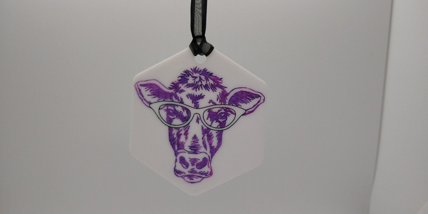 Acrylic Wall Art - Cool Cow with Glasses