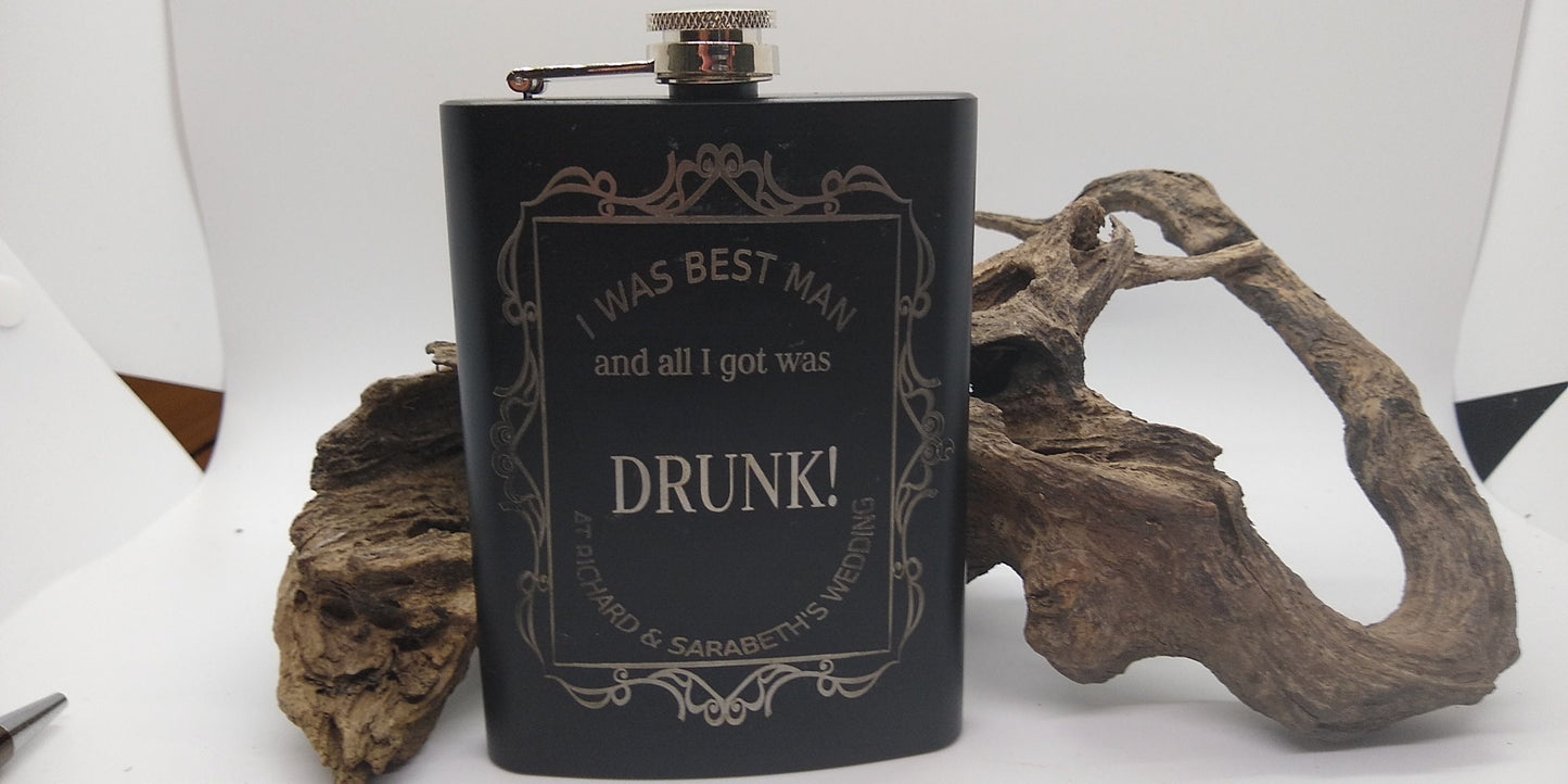 Customizable Flasks for Groomsmen, Bridesmaids, or other occasions