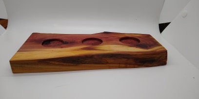 Live edge cedar candle holder