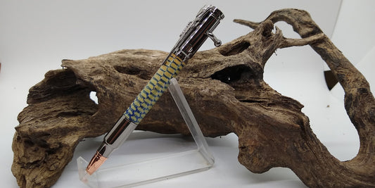 Gun Metal Bolt Action Pen made from a dyed and stabilized Corn Cob