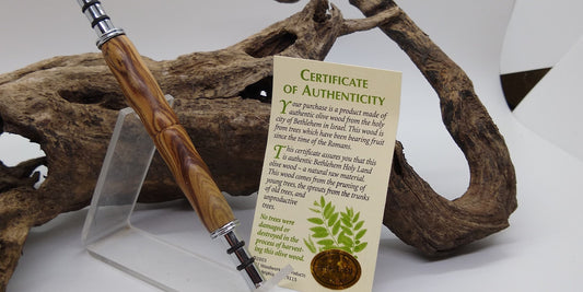 Dual sided seam ripper made from certified Olive wood from the Holy Land
