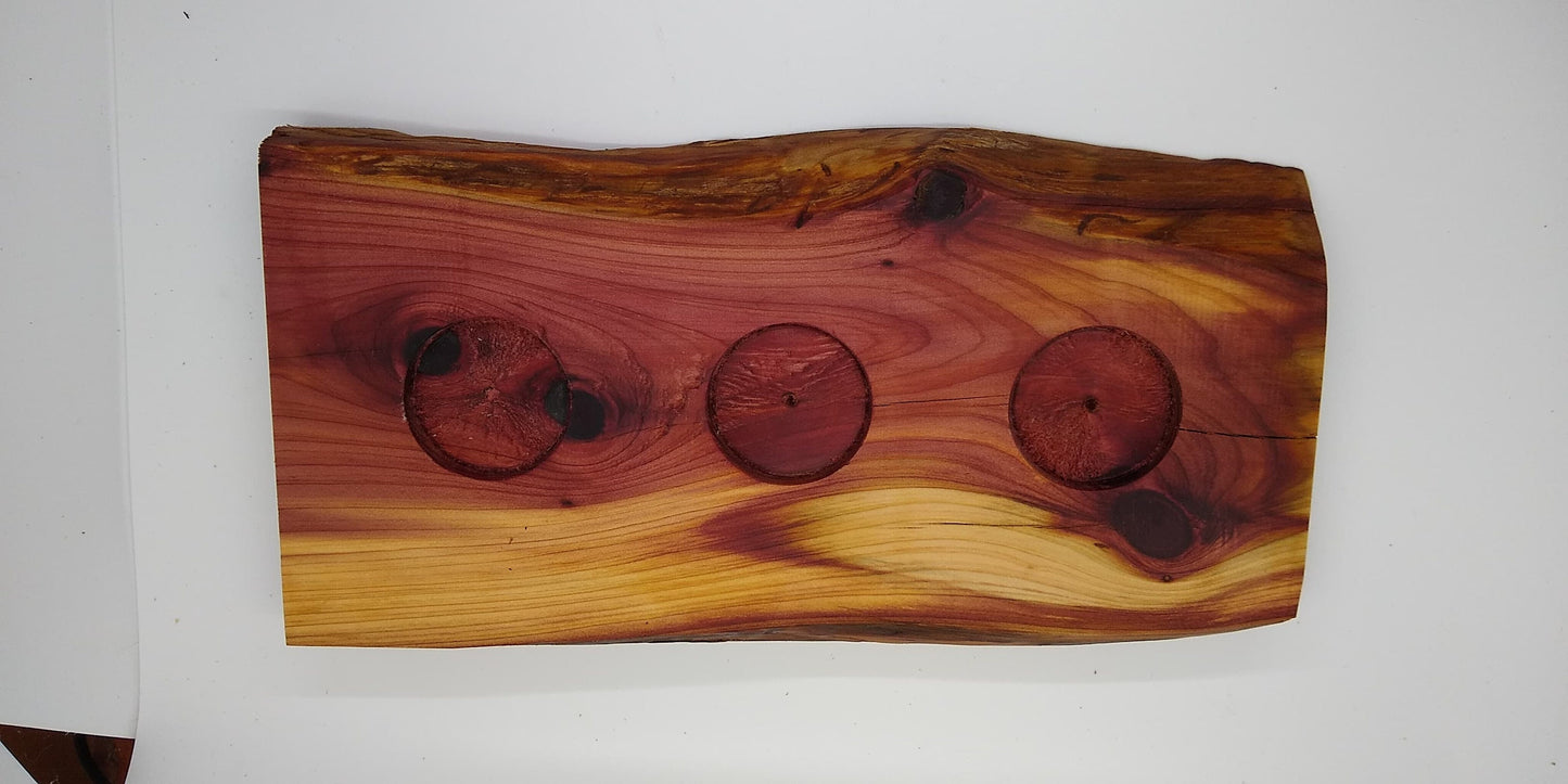 Live edge cedar candle holder