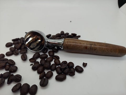Beautiful Coffee Scoop made from highly figured Caribbean Mahogany
