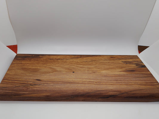 Charcuterie board made from live edge Spalted Sycamore and acrylic accents