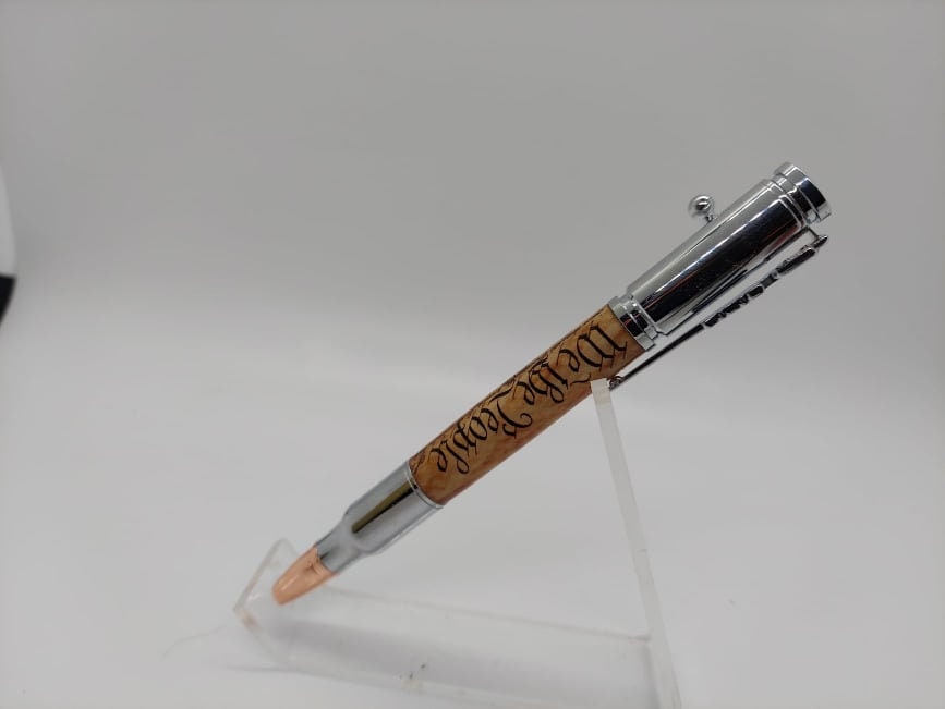 Chrome Bolt Action Pen with  "We the People" Constitution blank