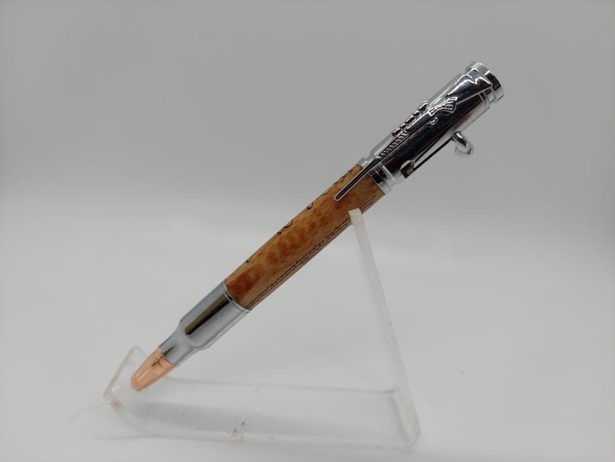 Chrome Bolt Action Pen with  "We the People" Constitution blank